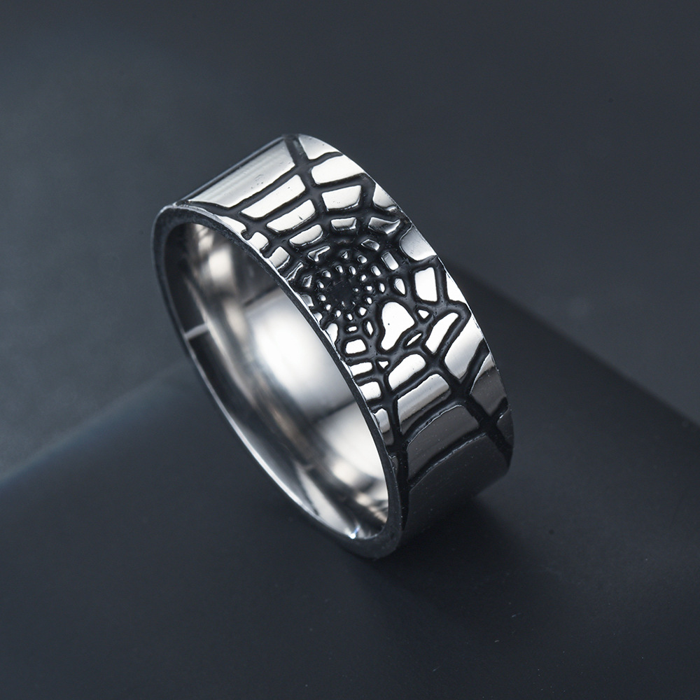 Men'S Fashion For Wedding - Stainless Steel Simple Spider Web Ring