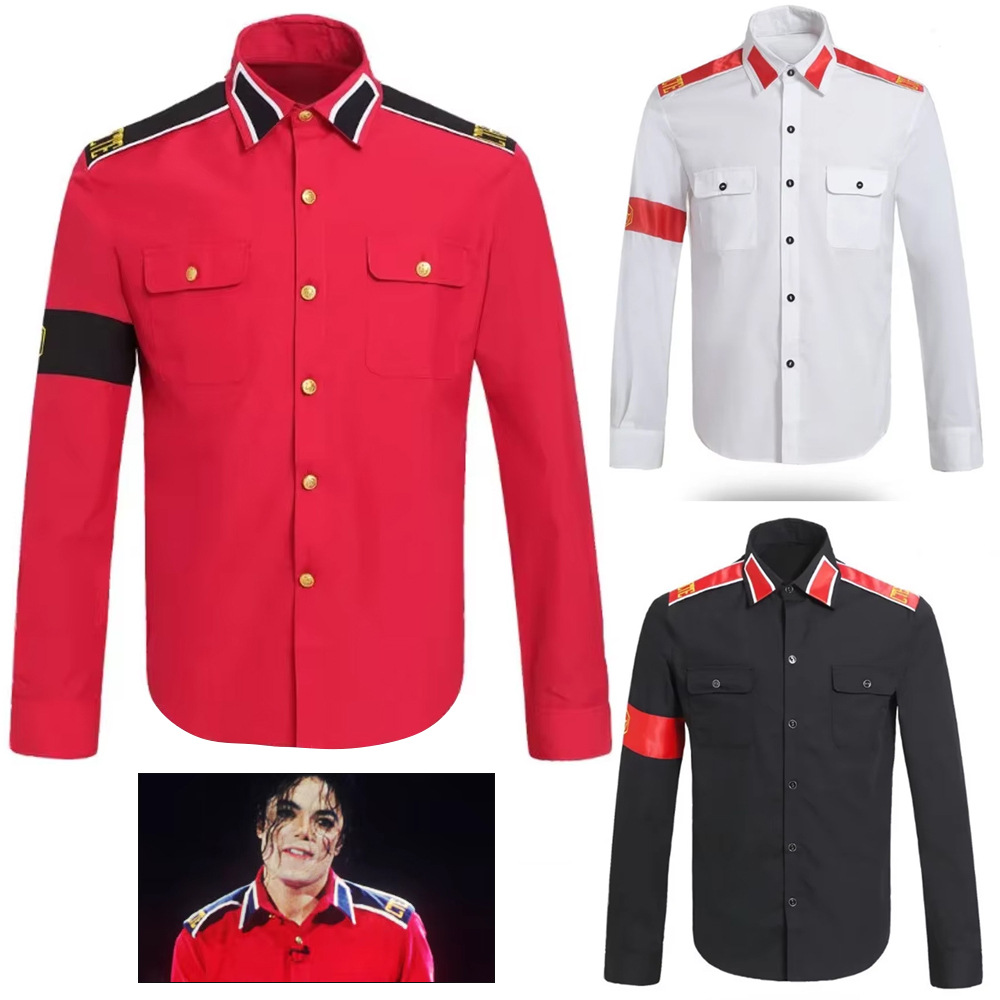 Military Shirt Men - Michael Jackson Anti-War Military Shirt Men's