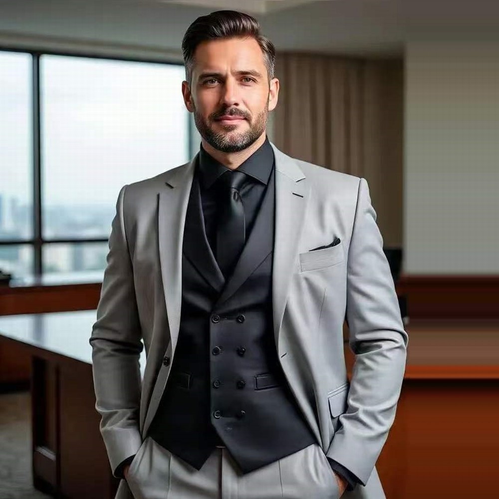 Mens Fashion Dark Grey Pants - Fashion Grey And Dark Grey Formal