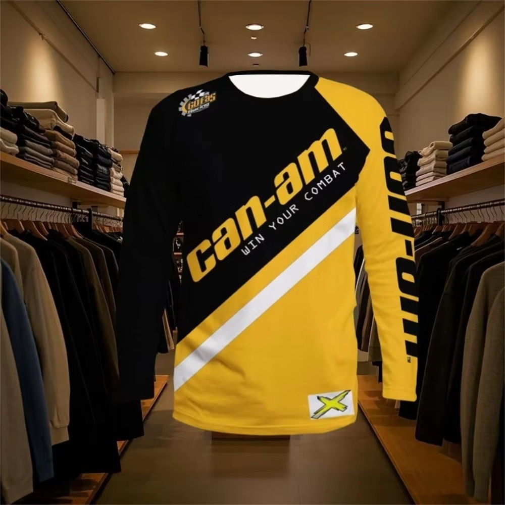 Men'S Fashion T Shirts - Motorcycle Racing Long Sleeve Round Neck