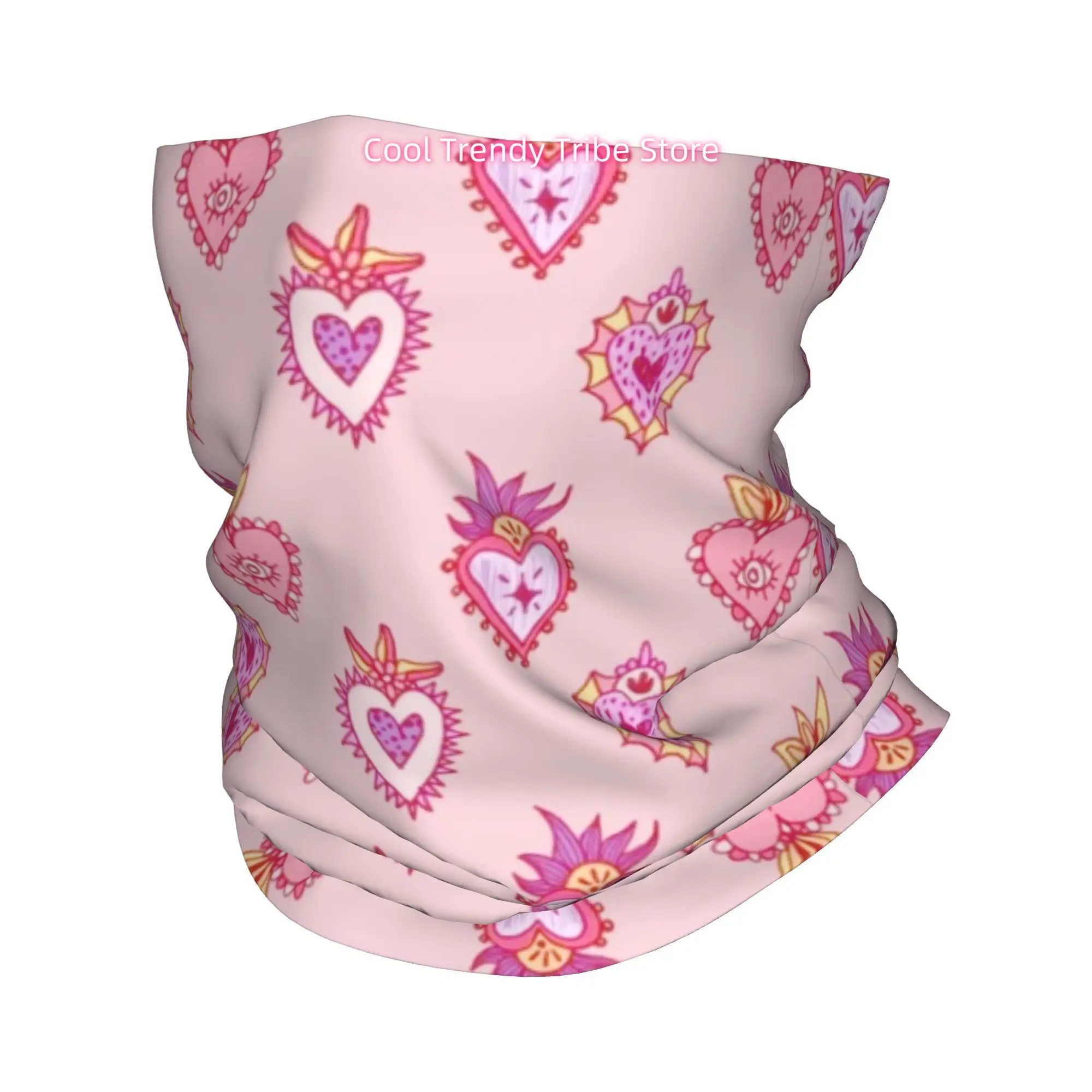 Men Fashion Hair Style - Pink Mexican Sacred Heart Romantic Folk