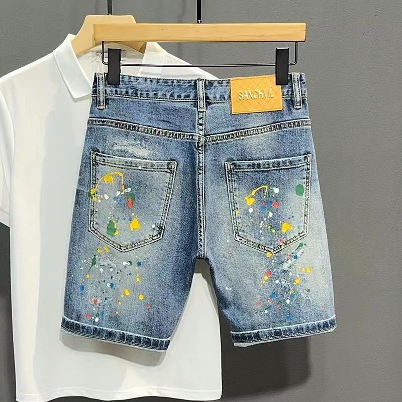 Men's Short Jeans Pants Graffi - Jeans Pants Fashion Men ulasan dan harga