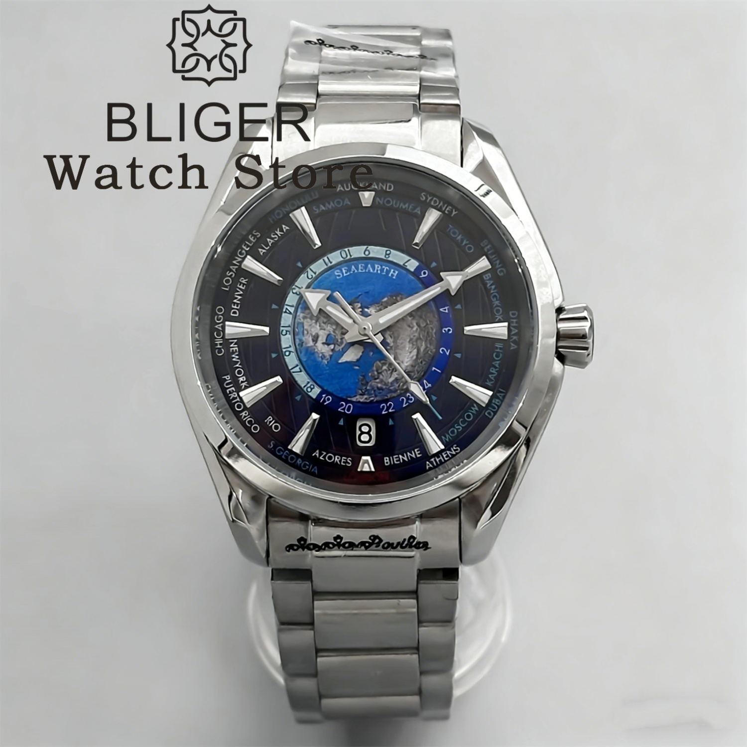 BLIGER 40MM World Time Earth M - Mens Fashion World ulasan dan harga