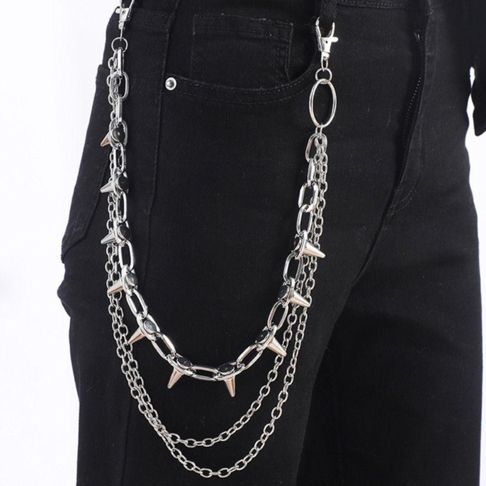 Unisex Hip Hop Punk Rock Metal - Jeans Pants Fashion Men ulasan dan harga