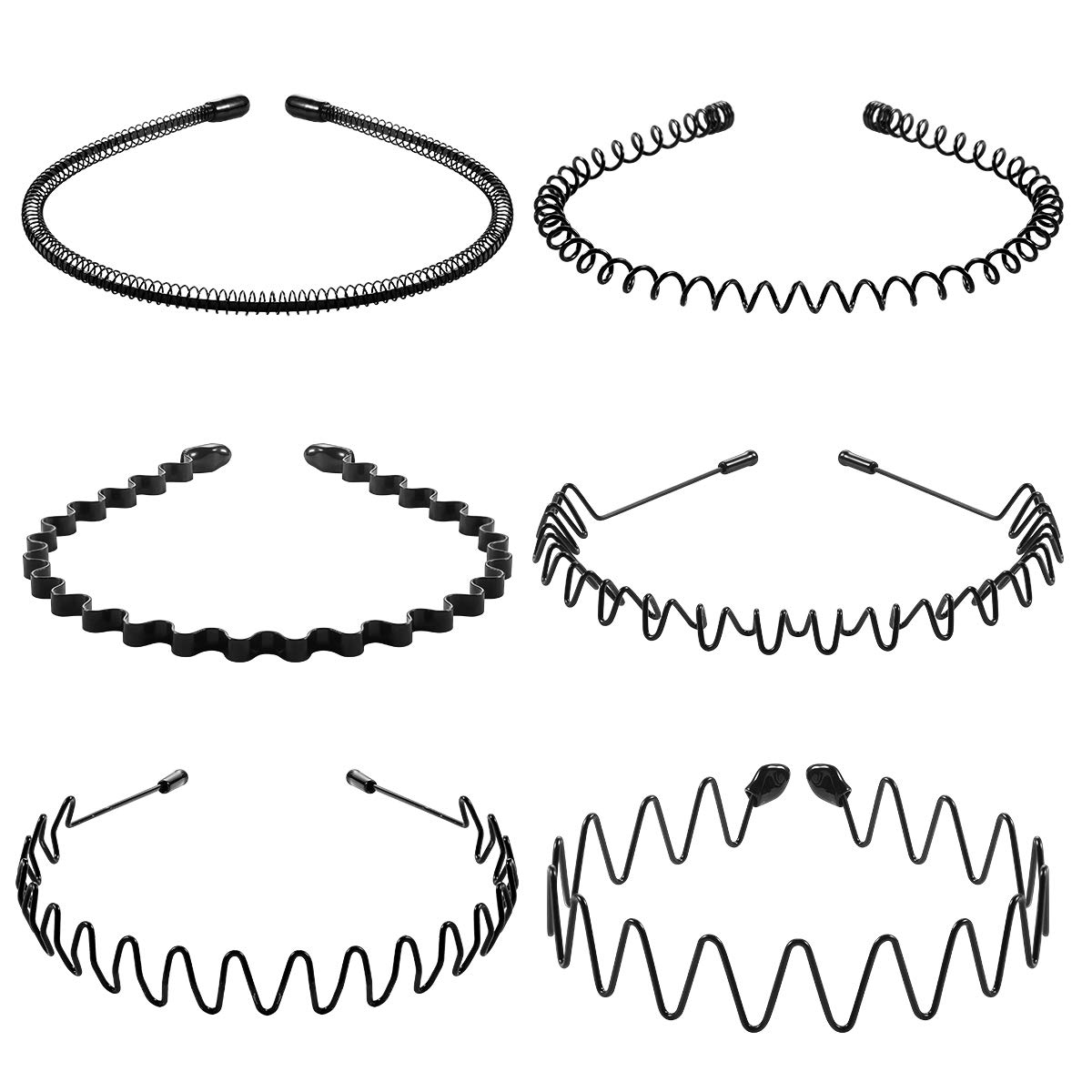 6PCS Fashion Black Metal Waved - Men Fashion Hair Style ulasan dan harga