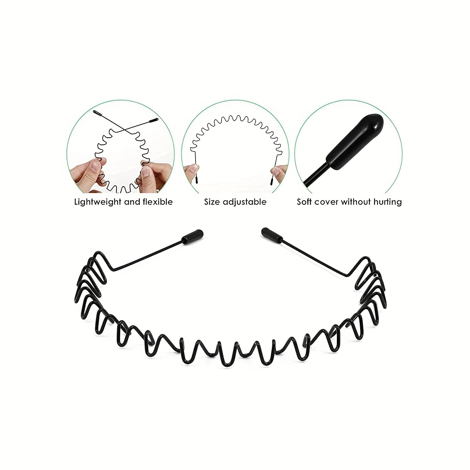 6PCS Fashion Black Metal Waved - Men Fashion Hair Style ulasan dan harga