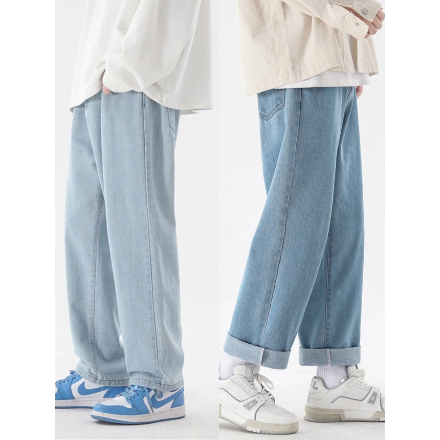 2026 New Korean Fashion Men's  - Men'S Fashion Grey Jeans ulasan dan harga