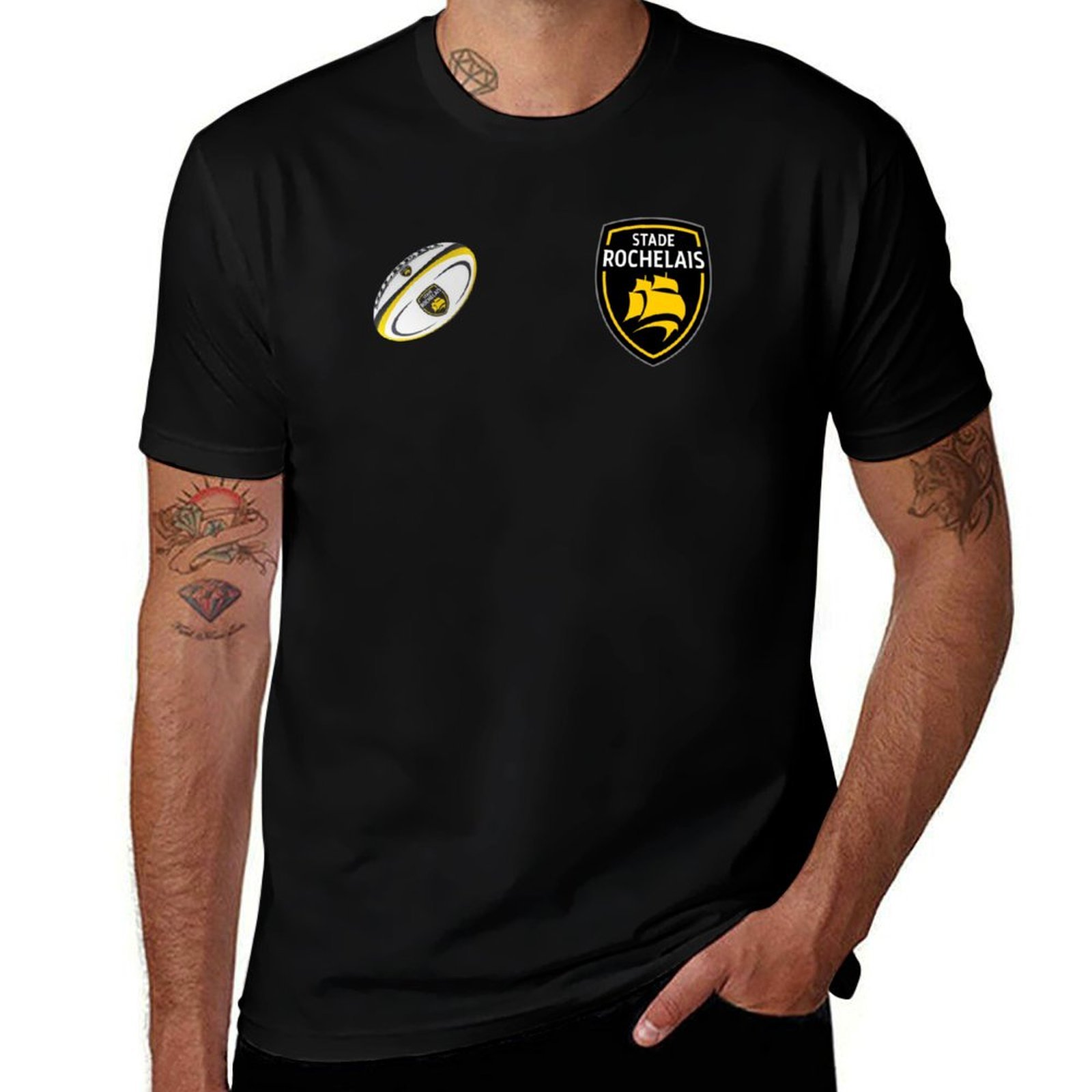 Stade Rochelais Rugby design T - Mens Fashion Rugby Shirts ulasan dan harga