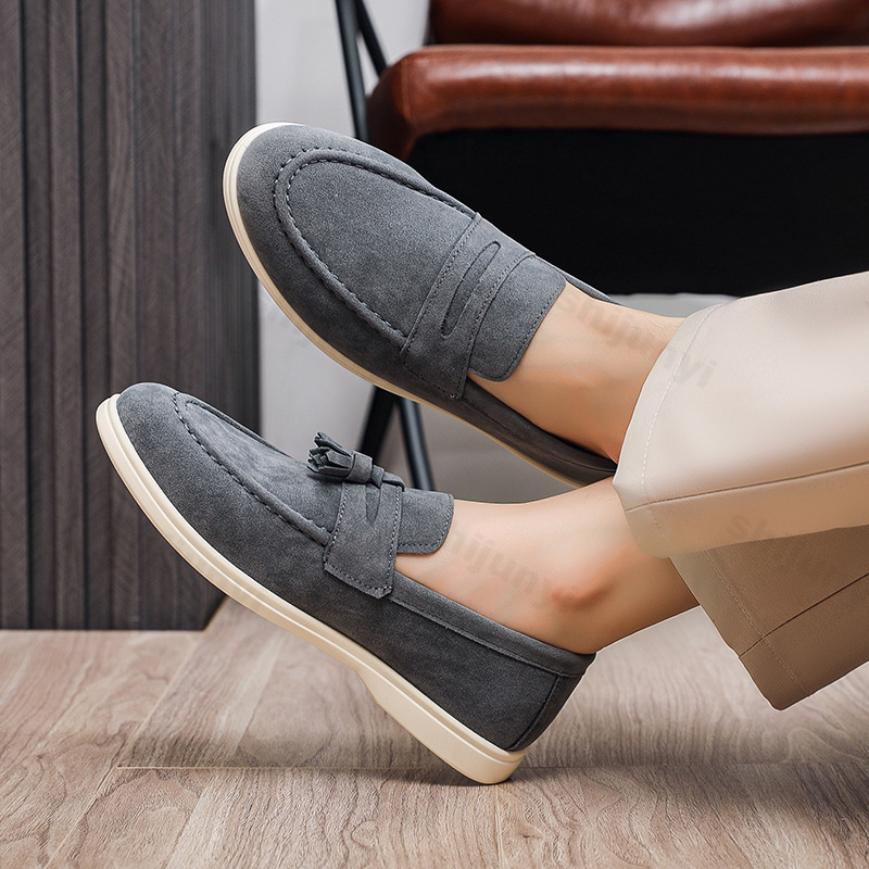 Men Flat Loafers Frosted Suede - Men'S Fashion For Wedding ulasan dan harga