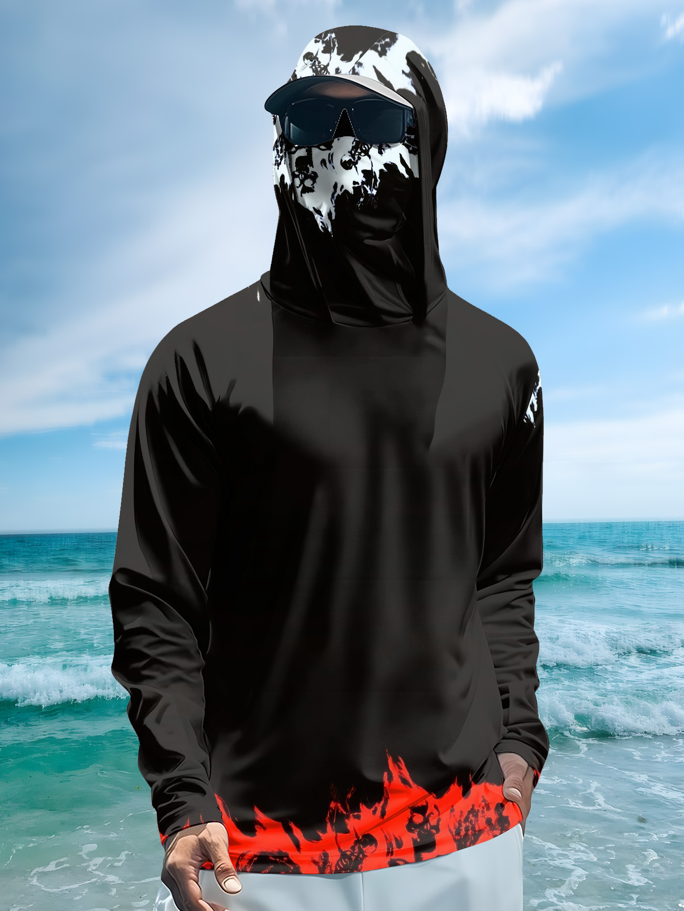Men Hood Fishing Shirt long sl - Men'S Fashion T Shirts ulasan dan harga