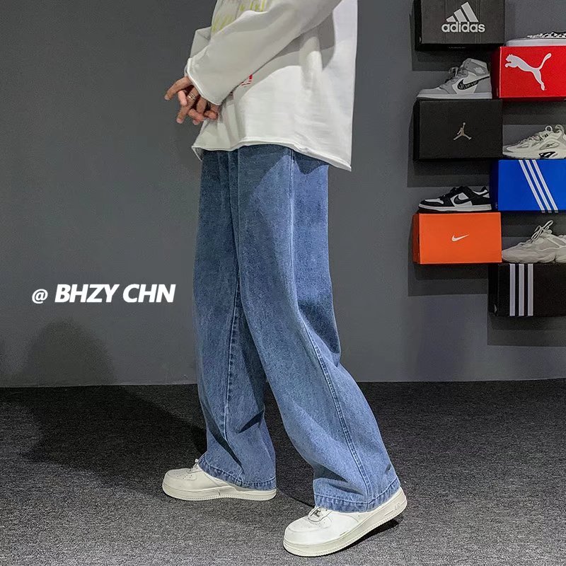 New Korean Fashion Men's Baggy - Men'S Fashion Grey Jeans ulasan dan harga