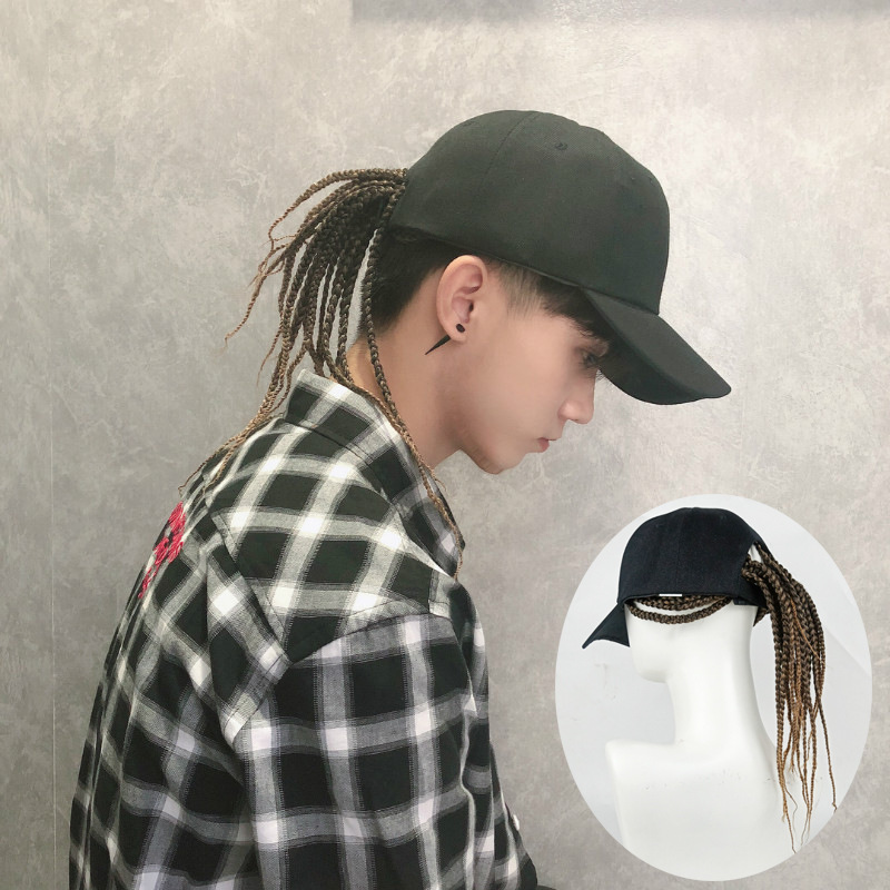 Curly hair synthetic wig hat i - Men Fashion Hair Style ulasan dan harga