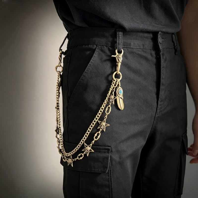 Hip Hop Punk Rock Metal Pants  - Jeans Pants Fashion Men ulasan dan harga