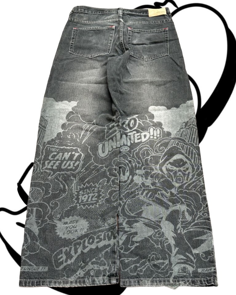 American Fashion Printing Jean - Men'S Fashion Grey Jeans ulasan dan harga
