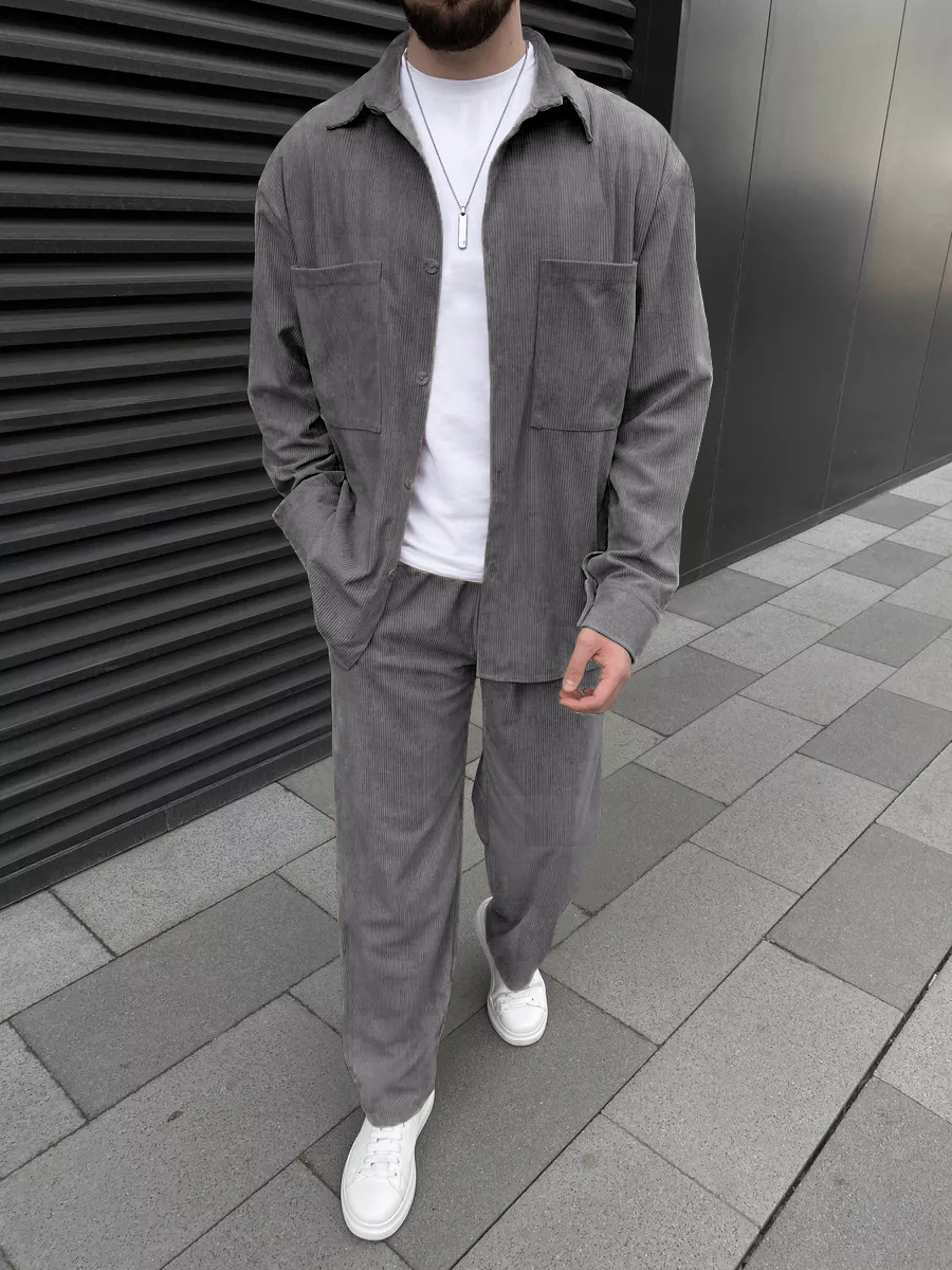 Men's Corduroy Two-Piece Outfi - Men'S Fashion Rules ulasan dan harga
