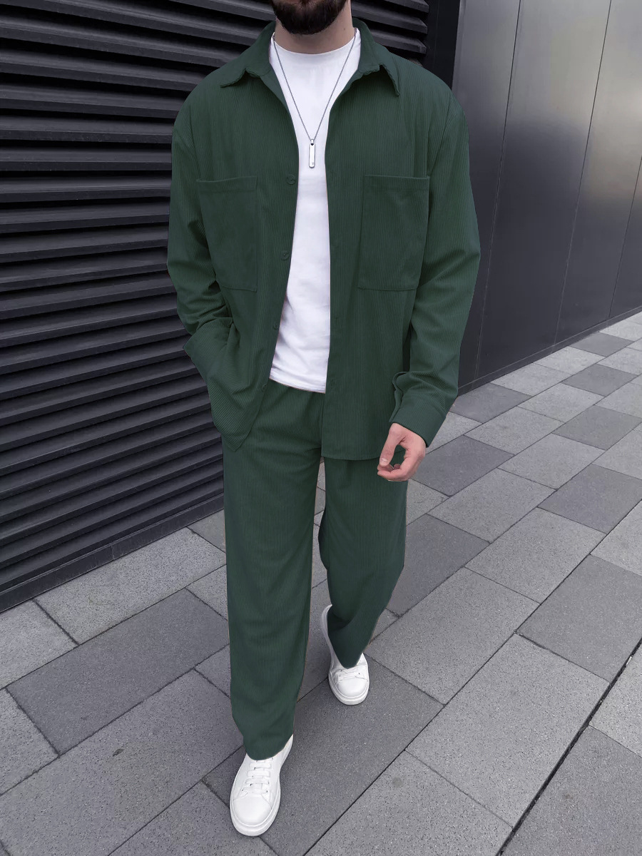 Men's Corduroy Two-Piece Outfi - Men'S Fashion Rules ulasan dan harga