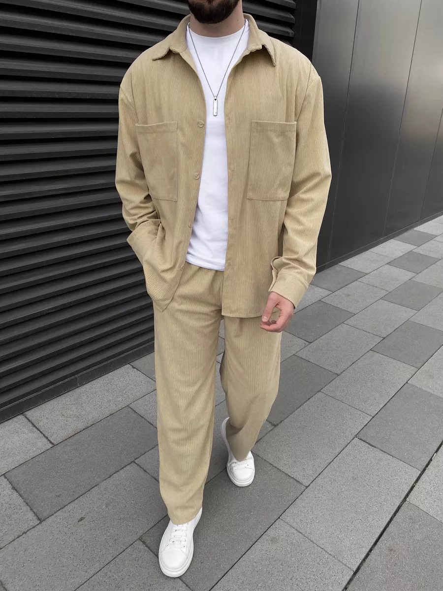 Men's Corduroy Two-Piece Outfi - Men'S Fashion Rules ulasan dan harga