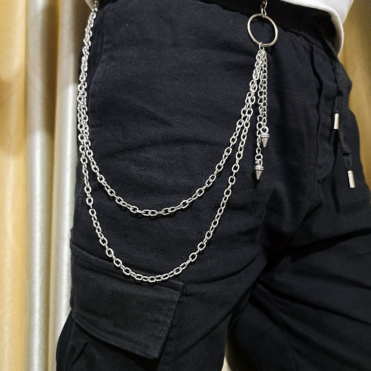 Punk Street Keychain Waist Cha - Jeans Pants Fashion Men ulasan dan harga