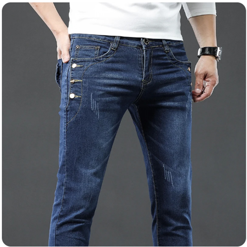Classic Slim Vintage Fashion M - Men'S Fashion Grey Jeans ulasan dan harga
