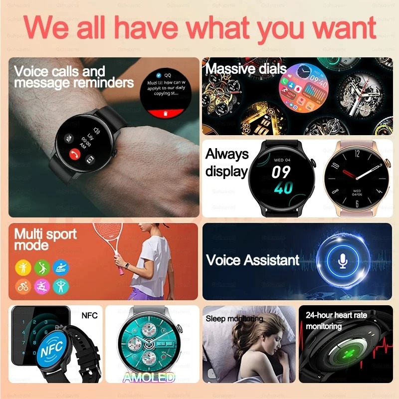 Women Smartwatch NFC AMOLED Sc - Mens Fashion World ulasan dan harga
