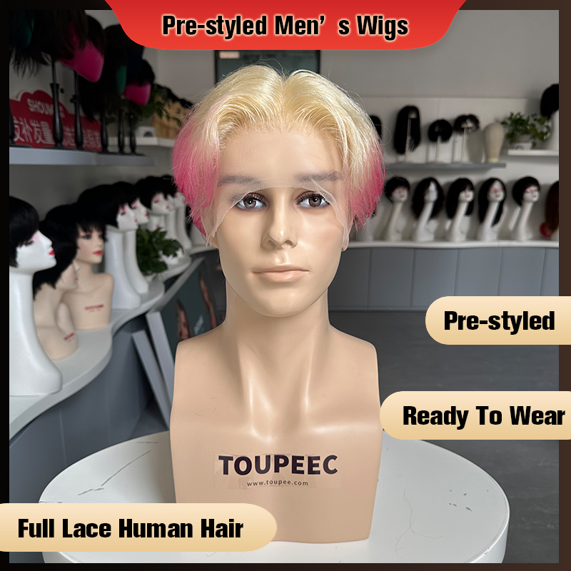 Pre-styled Men Full Lace Human - Men Fashion Hair Style ulasan dan harga