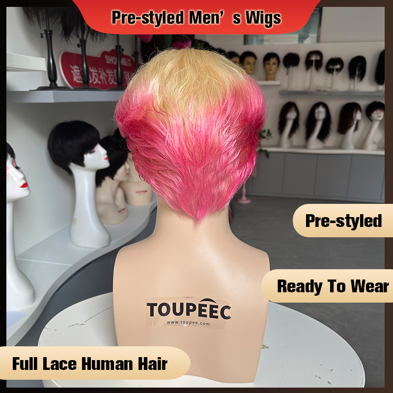 Pre-styled Men Full Lace Human - Men Fashion Hair Style ulasan dan harga