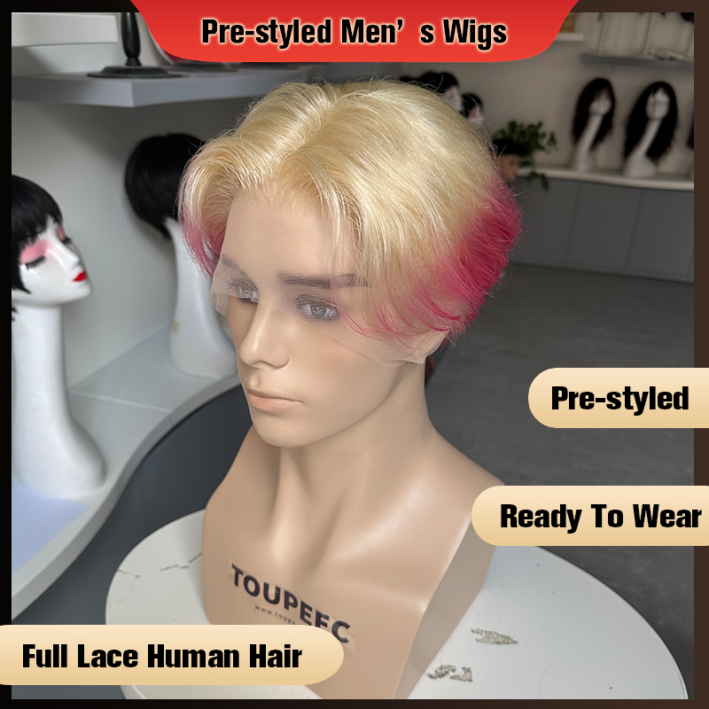 Pre-styled Men Full Lace Human - Men Fashion Hair Style ulasan dan harga