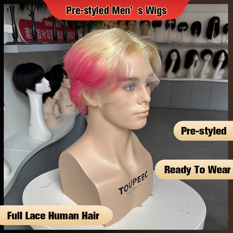 Pre-styled Men Full Lace Human - Men Fashion Hair Style ulasan dan harga
