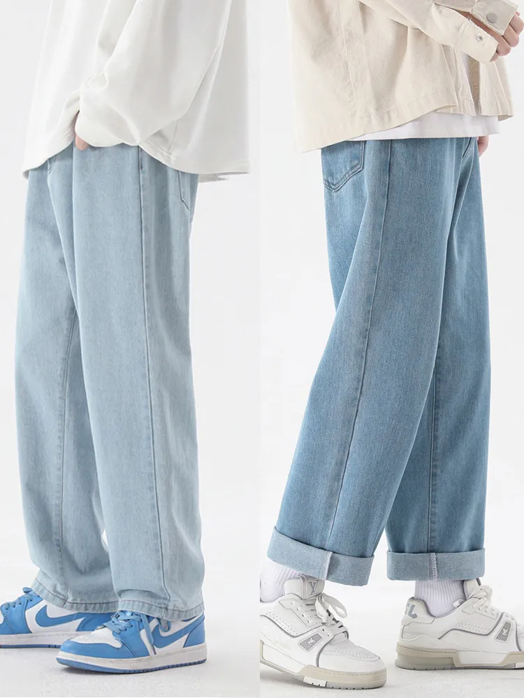 New Korean Fashion Men's Casua - Men'S Fashion Grey Jeans ulasan dan harga